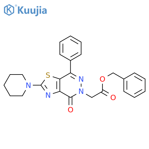 benzyl 2-[4-oxo-7-phenyl-2-(piperidin-1-yl)-4H,5H-[1,3]thiazolo[4,5-d]pyridazin-5-yl]acetate structure