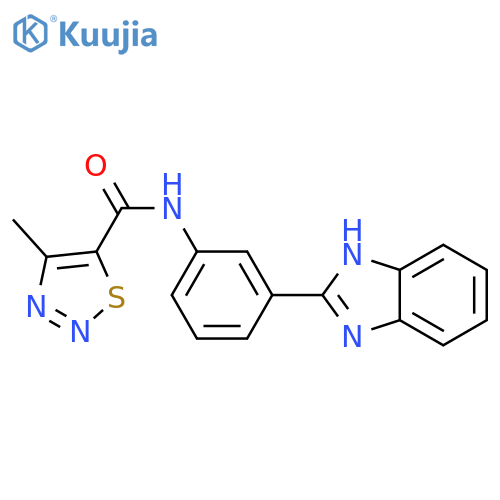 N-3-(1H-1,3-benzodiazol-2-yl)phenyl-4-methyl-1,2,3-thiadiazole-5-carboxamide structure