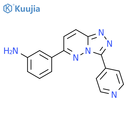3-[3-(pyridin-4-yl)-[1,2,4]triazolo[4,3-b]pyridazin-6-yl]aniline structure