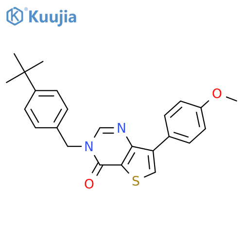 3-[(4-tert-butylphenyl)methyl]-7-(4-methoxyphenyl)-3H,4H-thieno[3,2-d]pyrimidin-4-one structure