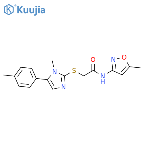 N-(5-methyl-1,2-oxazol-3-yl)-2-{[1-methyl-5-(4-methylphenyl)-1H-imidazol-2-yl]sulfanyl}acetamide structure