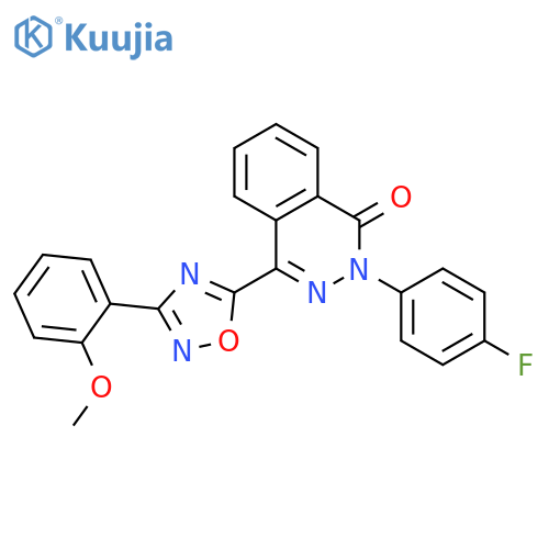 2-(4-fluorophenyl)-4-[3-(2-methoxyphenyl)-1,2,4-oxadiazol-5-yl]-1,2-dihydrophthalazin-1-one structure