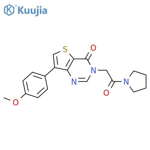 7-(4-methoxyphenyl)-3-[2-oxo-2-(pyrrolidin-1-yl)ethyl]-3H,4H-thieno[3,2-d]pyrimidin-4-one structure