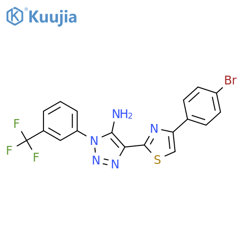 4-[4-(4-bromophenyl)-1,3-thiazol-2-yl]-1-[3-(trifluoromethyl)phenyl]-1H-1,2,3-triazol-5-amine structure