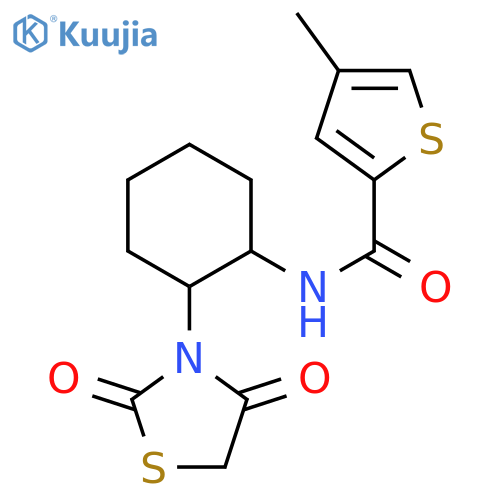 N-2-(2,4-dioxo-1,3-thiazolidin-3-yl)cyclohexyl-4-methylthiophene-2-carboxamide structure