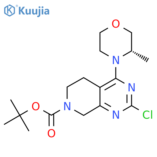 Tert-butyl 2-chloro-4-[(3S)-3-methylmorpholin-4-yl]-6,8-dihydro-5H-pyrido[3,4-d]pyrimidine-7-carboxylate structure
