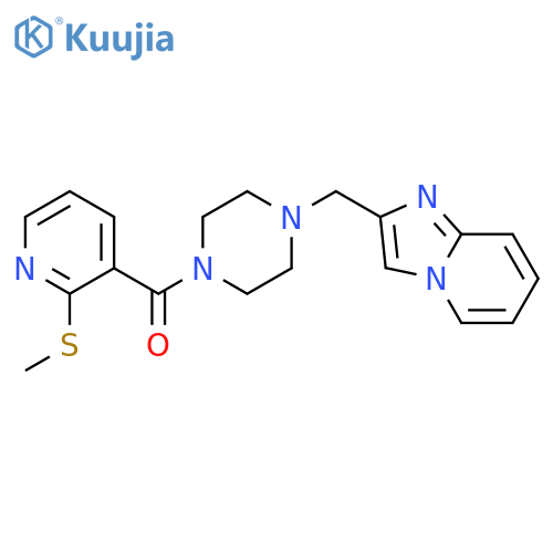 1-({Imidazo[1,2-a]pyridin-2-yl}methyl)-4-[2-(methylsulfanyl)pyridine-3-carbonyl]piperazine structure