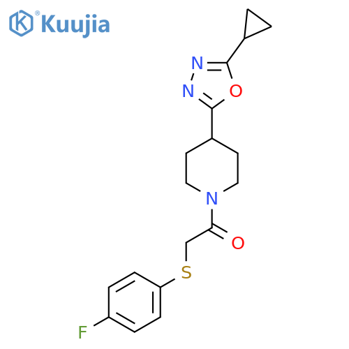 1-4-(5-cyclopropyl-1,3,4-oxadiazol-2-yl)piperidin-1-yl-2-(4-fluorophenyl)sulfanylethan-1-one structure