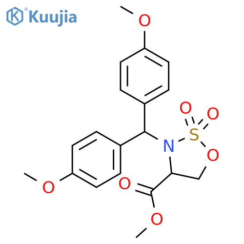 Methyl (R)-3-bis(4-methoxyphenyl)methyl-2,2-dioxo-1,2,3oxathiazolidine-4-carboxylate structure