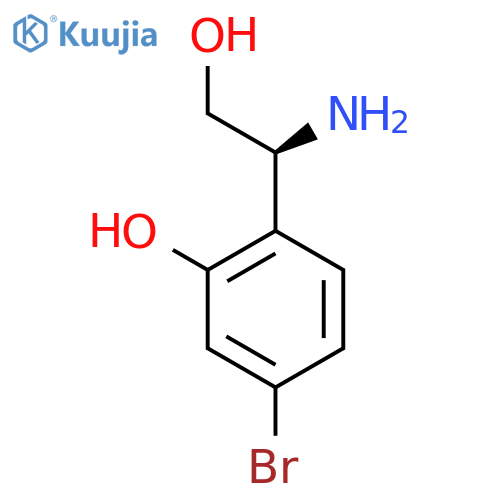 2-(1S)-1-amino-2-hydroxyethyl-5-bromophenol structure