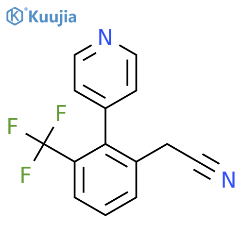 2-(2-(Pyridin-4-yl)-3-(trifluoromethyl)phenyl)acetonitrile structure
