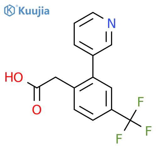 2-(2-(Pyridin-3-yl)-4-(trifluoromethyl)phenyl)acetic acid structure