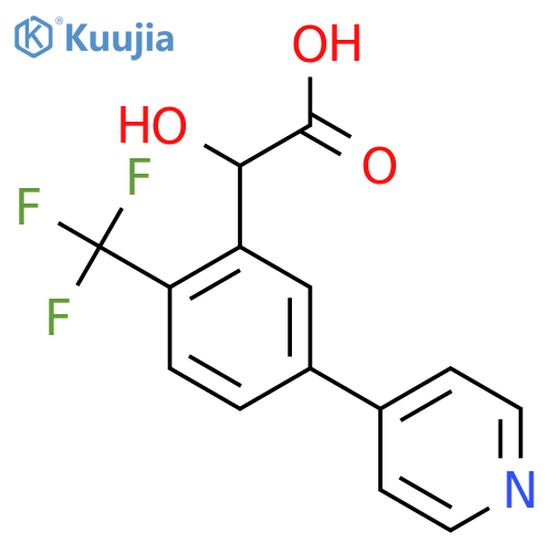 2-Hydroxy-2-(5-(pyridin-4-yl)-2-(trifluoromethyl)phenyl)acetic acid structure