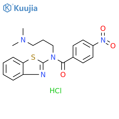 N-(1,3-benzothiazol-2-yl)-N-[3-(dimethylamino)propyl]-4-nitrobenzamide hydrochloride structure