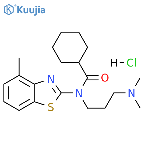 N-[3-(dimethylamino)propyl]-N-(4-methyl-1,3-benzothiazol-2-yl)cyclohexanecarboxamide hydrochloride structure