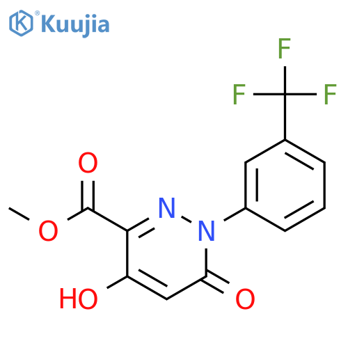 Methyl 4-hydroxy-6-oxo-1-(3-(trifluoromethyl)phenyl)-1,6-dihydropyridazine-3-carboxylate structure