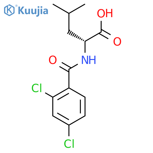 (2R)-2-[(2,4-dichlorobenzoyl)amino]-4-methylpentanoic acid structure