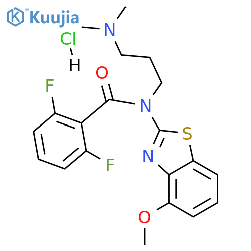 N-[3-(dimethylamino)propyl]-2,6-difluoro-N-(4-methoxy-1,3-benzothiazol-2-yl)benzamide hydrochloride structure