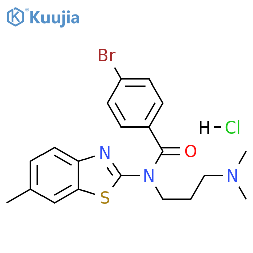 4-bromo-N-[3-(dimethylamino)propyl]-N-(6-methyl-1,3-benzothiazol-2-yl)benzamide hydrochloride structure