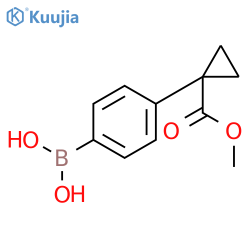 [4-(1-methoxycarbonylcyclopropyl)phenyl]boronic acid structure