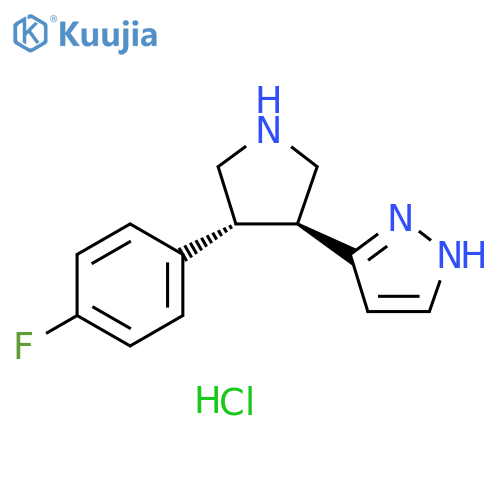 3-[(3S,4R)-4-(4-Fluoro-phenyl)-pyrrolidin-3-yl]-1H-pyrazole dihydrochloride structure