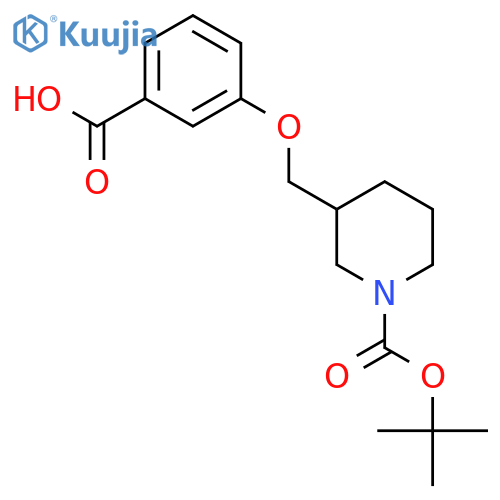 3-{1-(tert-Butoxycarbonyl)piperidin-3-ylmethoxy}benzoic acid structure