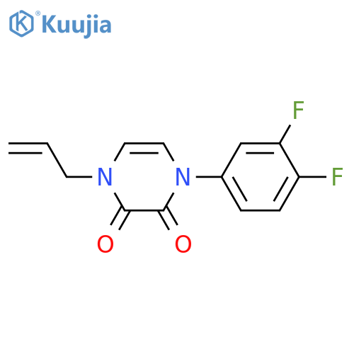 1-(3,4-difluorophenyl)-4-(prop-2-en-1-yl)-1,2,3,4-tetrahydropyrazine-2,3-dione structure