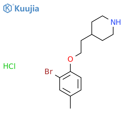 4-2-(2-Bromo-4-methylphenoxy)ethylpiperidinehydrochloride structure
