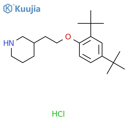 3-{2-2,4-Di(tert-butyl)phenoxyethyl}piperidinehydrochloride structure