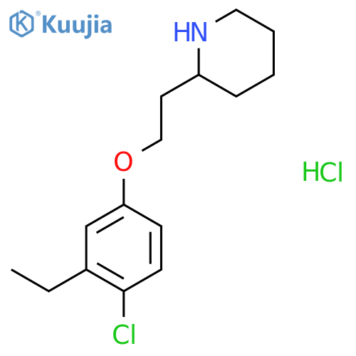 2-[2-(4-Chloro-3-ethylphenoxy)ethyl]piperidine hydrochloride structure
