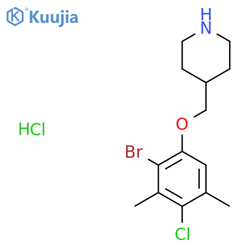 4-(2-Bromo-4-chloro-3,5-dimethylphenoxy)methyl-piperidine hydrochloride structure