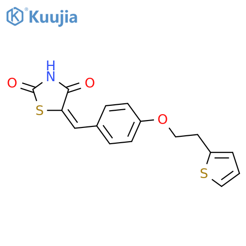 5-(4-(2-(thiophen-2-yl)ethoxy)benzylidene)thiazolidine-2,4-dione structure