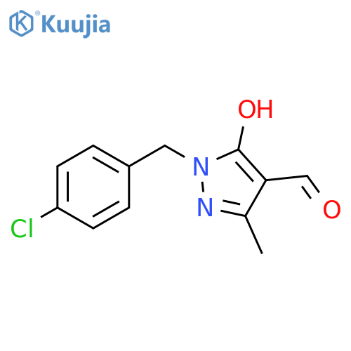 1-(4-Chlorophenyl)methyl-5-hydroxy-3-methyl-1H-pyrazole-4-carbaldehyde structure