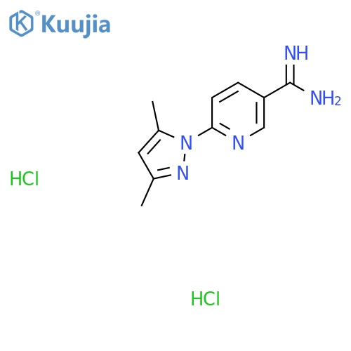 6-(3,5-dimethyl-1H-pyrazol-1-yl)pyridine-3-carboximidamide dihydrochloride structure
