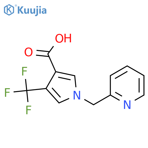 1-(Pyridin-2-ylmethyl)-4-(trifluoromethyl)-1H-pyrrole-3-carboxylic acid structure