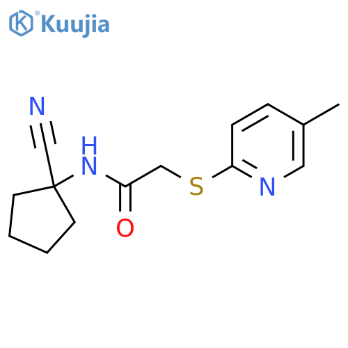 N-(1-cyanocyclopentyl)-2-(5-methylpyridin-2-yl)sulfanylacetamide structure