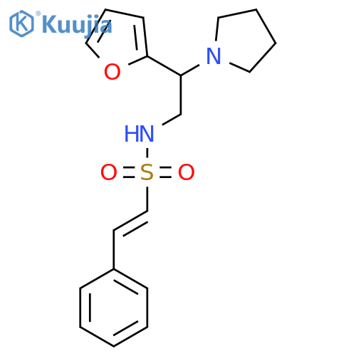 N-[2-(furan-2-yl)-2-(pyrrolidin-1-yl)ethyl]-2-phenylethene-1-sulfonamide structure