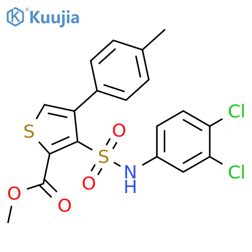 methyl 3-[(3,4-dichlorophenyl)sulfamoyl]-4-(4-methylphenyl)thiophene-2-carboxylate structure