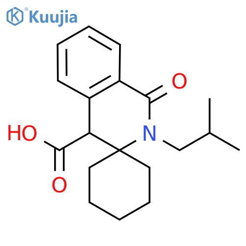 2'-Isobutyl-1'-oxo-1',4'-dihydro-2'H-spirocyclohexane-1,3'-isoquinoline-4'-carboxylic acid structure