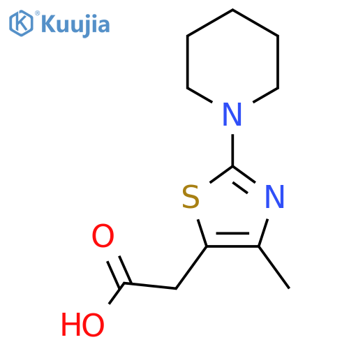 2-4-methyl-2-(piperidin-1-yl)-1,3-thiazol-5-ylacetic acid structure