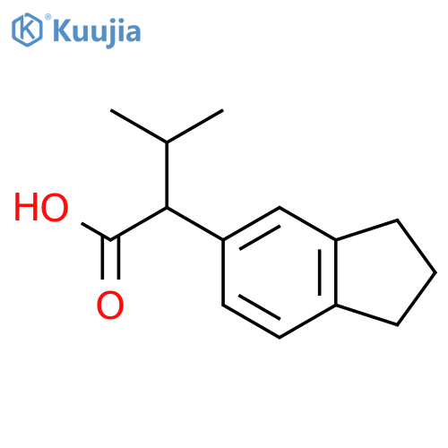 2-(2,3-dihydro-1H-inden-5-yl)-3-methylbutanoic acid structure