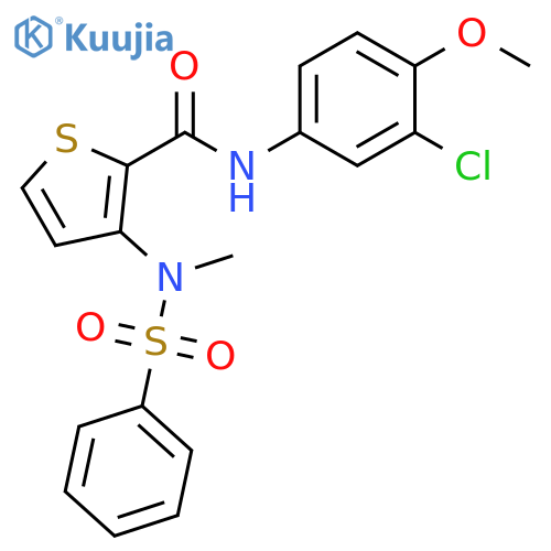 N-(3-chloro-4-methoxyphenyl)-3-(N-methylbenzenesulfonamido)thiophene-2-carboxamide structure