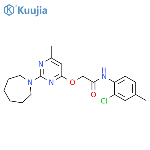 2-{[2-(azepan-1-yl)-6-methylpyrimidin-4-yl]oxy}-N-(2-chloro-4-methylphenyl)acetamide structure