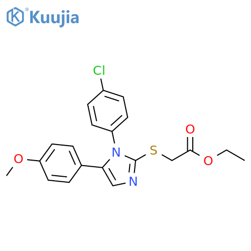 ethyl 2-{[1-(4-chlorophenyl)-5-(4-methoxyphenyl)-1H-imidazol-2-yl]sulfanyl}acetate structure