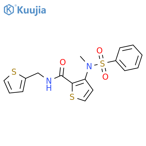 3-(N-methylbenzenesulfonamido)-N-[(thiophen-2-yl)methyl]thiophene-2-carboxamide structure