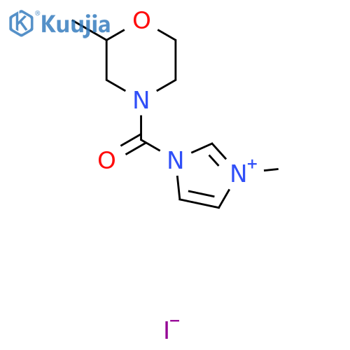 3-Methyl-1-(2-methylmorpholine-4-carbonyl)-1H-imidazol-3-ium iodide structure