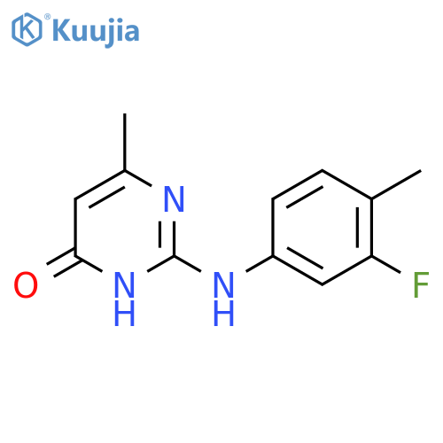 2-[(3-fluoro-4-methylphenyl)amino]-6-methylpyrimidin-4(3H)-one structure