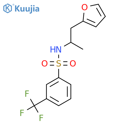 N-1-(furan-2-yl)propan-2-yl-3-(trifluoromethyl)benzene-1-sulfonamide structure