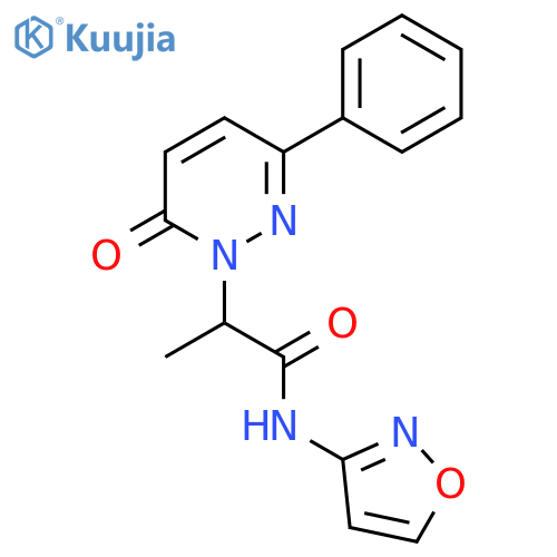N-(1,2-oxazol-3-yl)-2-(6-oxo-3-phenyl-1,6-dihydropyridazin-1-yl)propanamide structure