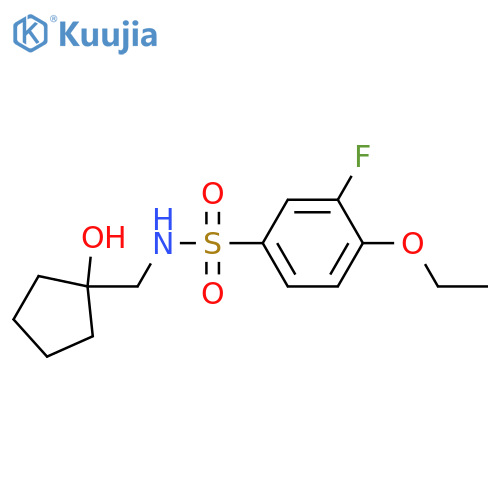 4-ethoxy-3-fluoro-N-(1-hydroxycyclopentyl)methylbenzene-1-sulfonamide structure